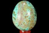 Polished Chrysocolla Egg - Peru #99474-1